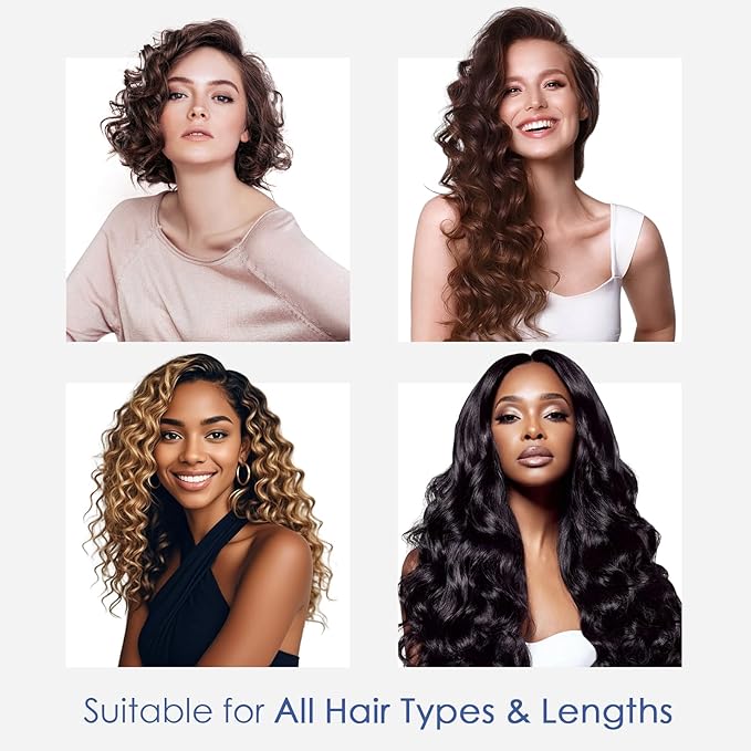 1 Inch Curling Iron with Clamp, 6-Level Dial Temp Control 180–450℉, Tourmaline Ceramic, Fast PTC Heating, 100–240V Dual Voltage Long Barrel Curler