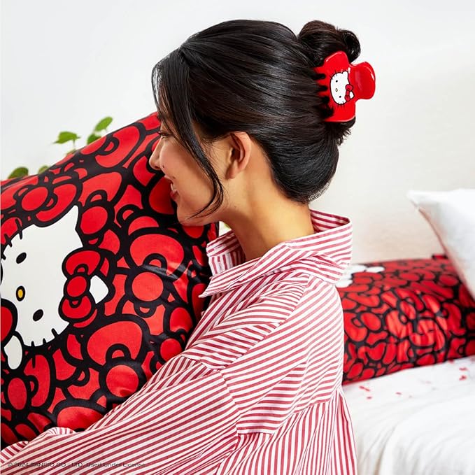 Kitsch Hello Kitty Recycled Plastic Puffy Medium Hair Clips for Women, Medium Claw Clips for Thick & Thin Hair | Ideal Gifts for Women, 1 Piece