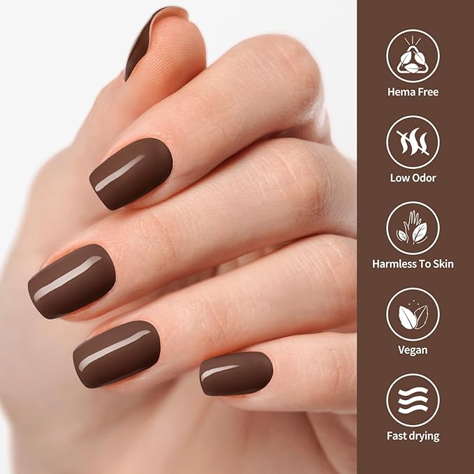 VENALISA Brown Gel Nail Polish - Dark Nude Hema-free Soak Off UV Gel for DIY Home Manicure and Salon Nail Art - For Girls and Women