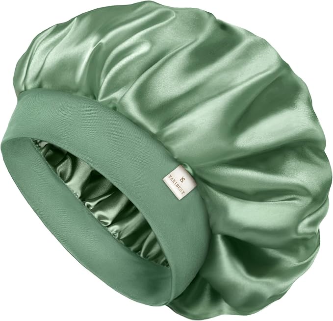 YANIBEST Silk Bonnet for Men Women Hair Bonnet for Sleeping Double Layer Satin Bonnet for Natural Curly Hair Unisex Sleep Cap