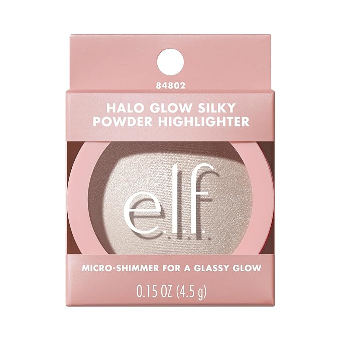 e.l.f. Halo Glow Silky Powder Highlighter, Long-Lasting Luminous Face Finish, Cake-Resistant With Micro-Shimmer, Vegan & Cruelty-Free, Soft Pearl Era