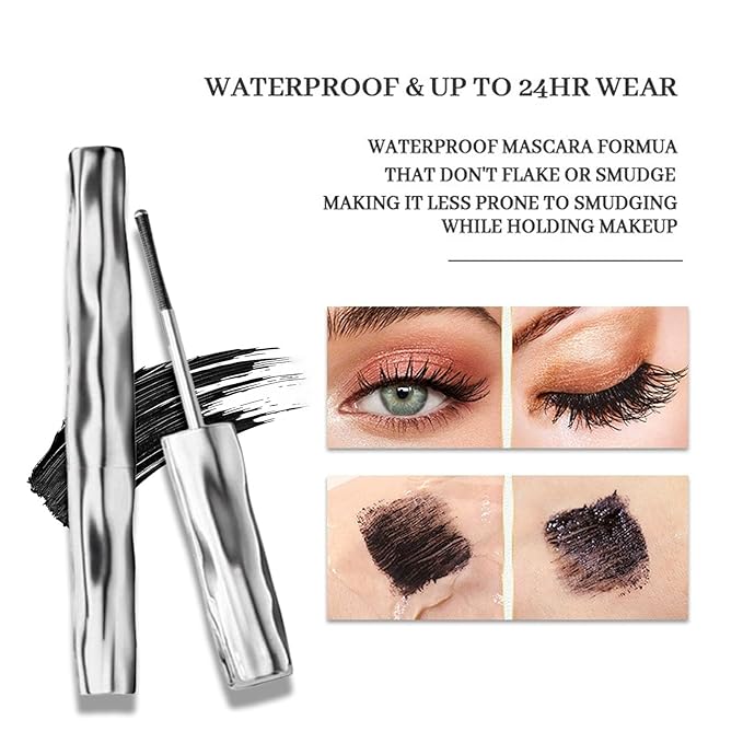 Eyelash Primer,Tubular Eyelash Primer,Waterprooflong Curling Mascara, Natural and Non-Smudged, Hydrofix Fiber Mascara, Iron Wand Mascara, Waterproof Quick Drying, Smooth and Long-Lasting, Black (1)