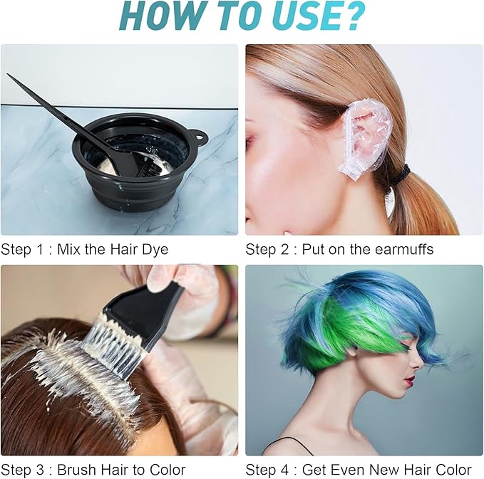 Xarchy 12 Pcs Professional Hair Bleach Kit Hair Coloring Products with Hair Dye Brush, Hair Color Bowl, Earmuffs, Hair Clips for Salon Hair Dye, Hair Color at Home, Hair Bleaching