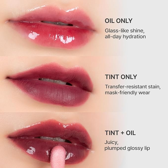 Epielle Herg Dual Lip Tint & Oil Pinot Noir & Bubble Berry, Double-Ended 2-in-1 Korean Lip Tint & Lip Plumper, Long-Lasting, Stocking Stuffers