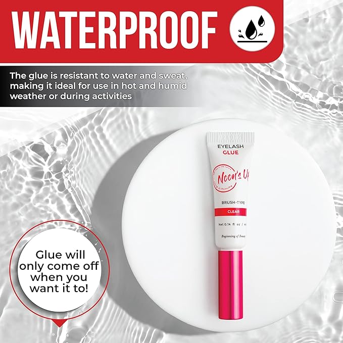 NOON'S UP Black Eyelash Glue - Super Strong Hold, Waterproof, Hypoallergenic Adhesive for Sensitive Eyes (0.14 Fl. Oz.)