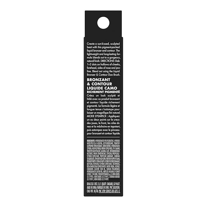 e.l.f. Camo Liquid Bronzer & Contour, Silky Highly Pigmented Formula, Creates a Long-Lasting Bronzed Glow & Natural Look, Vegan & Cruelty-Free, 5 Medium
