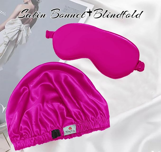 2Pcs Hair Bonnets For Sleeping Satin Bonnet Silk Bonnets For Women Silky Night Caps Womens Curly Hair Sleep Cap