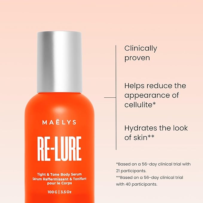 MAËLYS RE-LURE Tight & Tone Body Serum - Helps Reduce the Look of Cellulite - Skin Tightening with Hyaluronic Acid - Firming for Stomach, Thighs & Arms - Lightweight Body Firming Serum (3.5 Fl Oz)