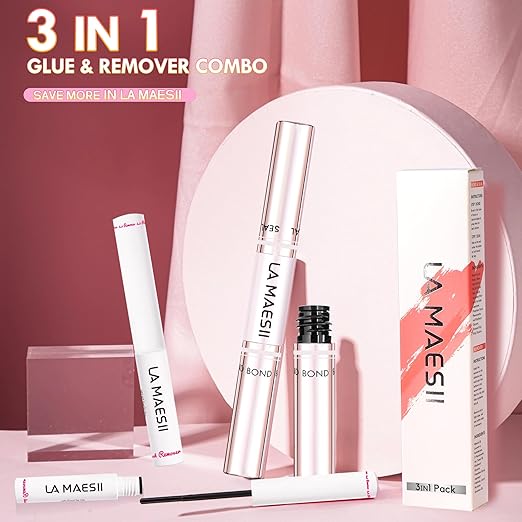 Lash Bond and Seal Waterproof Lash Remover Lash Cluster Glue for Eyelash Clusters DIY Lash Extension Kit at Home Pack 2