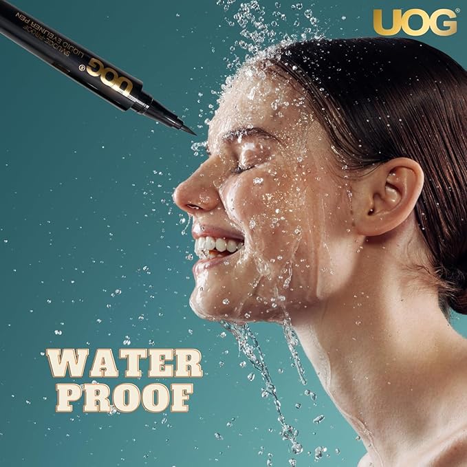UOG (United One) Liquid Eyeliner - Waterproof, Smudge-Proof, Quick-Dry Formula with Precise Slender Brush Tip, Allergy-Free & Long-Lasting Up to 72 Hours. 1.0mL/0.035 Fl oz