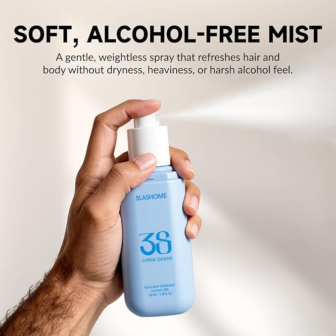 Hair Perfume for Women & Men, Alcohol-Free Citrus Ocean Hair & Body Mist, Lightweight Long-Lasting Fragrance for Hair, Wigs, Body & Fabric, Birthday & Valentine’s Day Gift, 100ml / 3.38 fl oz