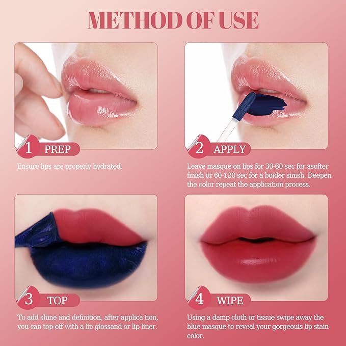 Lip Stain Peel Off & Wipe-Off, Long Lasting Waterproof Lip Tint, Smudge Proof, Transfer Resistant, Easy Wipe Finish, High Pigment Matte Lip Color, All-Day Kiss-Proof Lip Makeup 01#