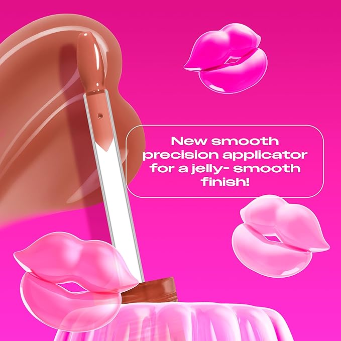 NYX PROFESSIONAL MAKEUP Jelly Job Lip Gloss, Lip Tint Gloss with Full-Bodied, Smoothing, and Hyper-Glossy Shine - Toast N' Jelly (Pale Nude)