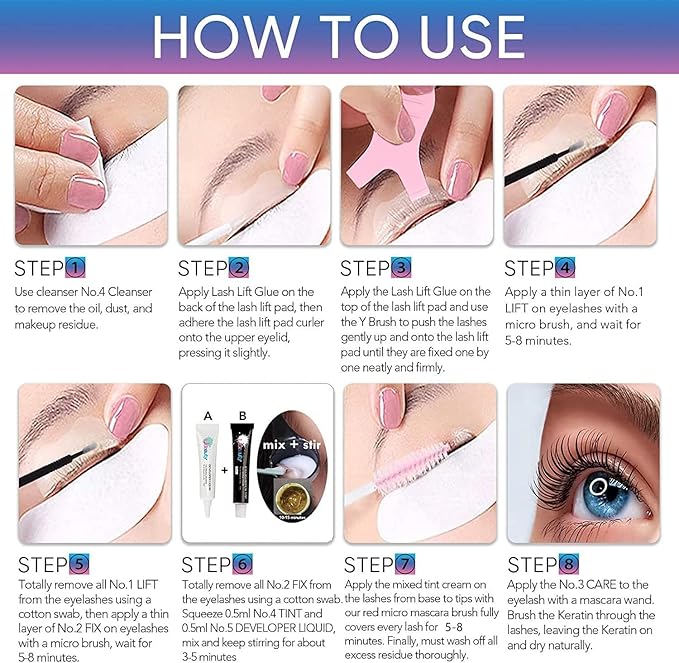 Libeauty Lash Lift and Color Kit Brow Lamination Kit with Color Diy Eyelash Perm Kit Curling Voluminous Coloring Eyebrow Easy To Use At Home & Salon