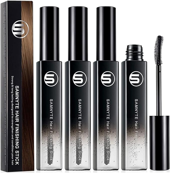 Samnyte Hair Finishing Stick, (4 Pack) Flash Moment Flyaway Control and Shiny Mascara for Baby Hair and Broken Flyaways, Non-Greasy Formula for Women
