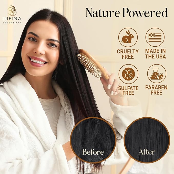 INFINA ESSENTIALS Batana Oil Shampoo | 16 fl oz | with Biotin & Tea Tree | Moisturizing, Strengthening & Nourishing Formula | Promotes Hair Growth and Thickness