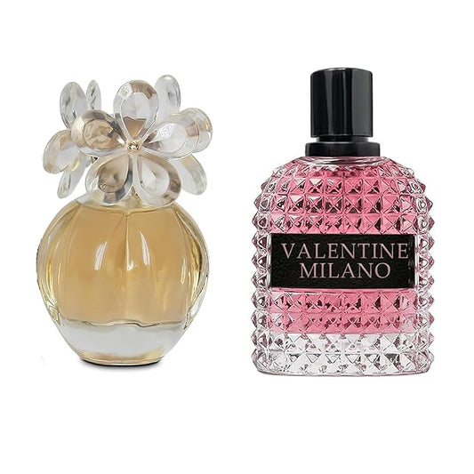 AFLUXE Women's Perfume Combo Set Milano Women&Daicy Floral Fruity Fragrance Eau De Parfum Elegant 100ml Bottle Natural Spray Each for Daily Used