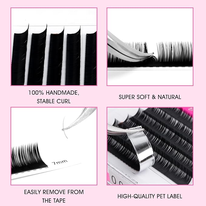 TDANCE Bottom Lash Extension 0.03/0.05/0.07mm Thickness Bottom Eyelashes Lower Lash Extensions B Curl 5-7mm Mixed Under Bottom Lashes (0.07-B,5-7 mm)