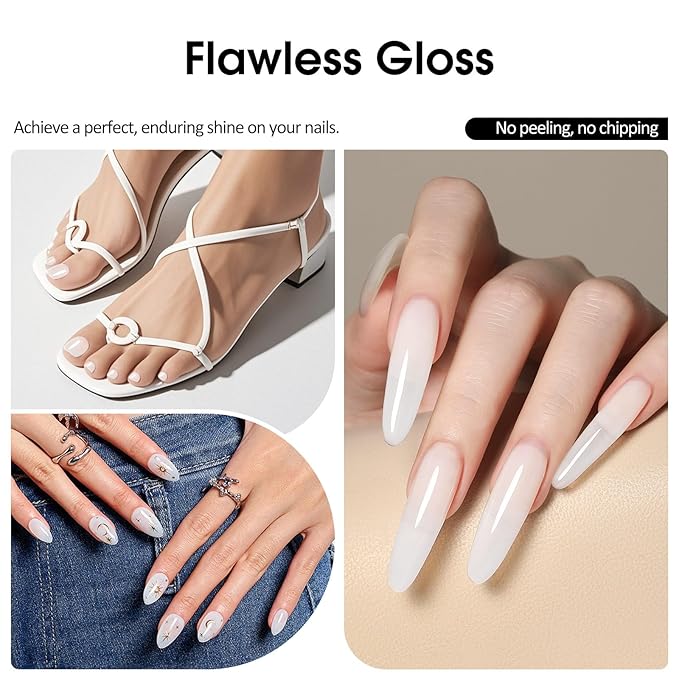 VENALISA Milky White Gel Nail Polish, 1 Pcs Jelly White Gel Polish Color High Gloss Soak Off U V Nail Manicure Salon and DIY at Home Gifts for Women