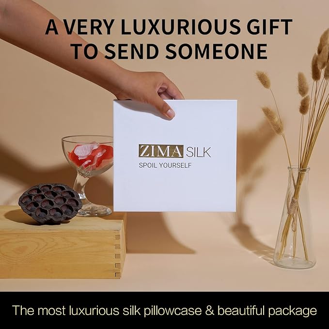 ZIMASILK 25 Momme 100% Pure Mulberry Silk Pillowcase for Hair and Skin Care, Highest Grade 6A Pillow Cases for Women, Long-Lasting Durablity, Gift for Women Men, 1Pc (Queen 20"x30", Ivory)