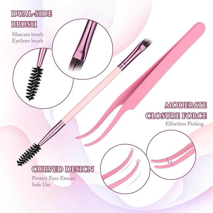 YIDUO Clusters Lashes Kit False Eyelashes Extensions 40D+60D+80D+100D Volume D Curl Wispy Individuals Fake Eyelash, 308Pcs All-in-1 Pack with Glue |Tweezers |Removers |Eyelash & Eyebrow Brush