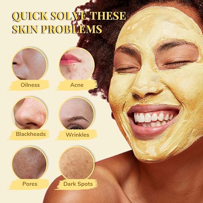 ANAI RUI 3Pack Face Mask Gift Set, Turmeric Clay Mask - Green Tea Mask - Dead Sea Minerals Mud Mask, Spa Gift Set Self Care Valentines Day Gifts for Women 2.5 oz Each