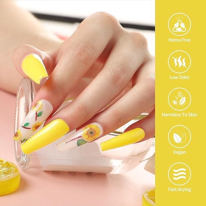 VENALISA Yellow Gel Nail Polish 1 Pcs Bright Yellow Color Summer Gel Polish Soak Off DIY at Home Manicure Salon Nail Art For Girls Women