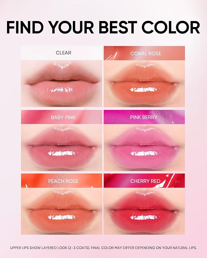 Peptide Brightening Lip Serum, Hydrating & Plumping Tinted Lip Gloss, Moisturizing Lip Balm with Polypeptides & Squalane for Glossy Sheer, Smooth Lips (02 Coral Rose)