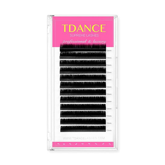 TDANCE Lash Extension Matte Black Eyelash Extension C CC D DD J B L Curl Volume & Classic Lash Extensions 0.03-0.18mm Thickness Professional Salon Use(0.18-DD,8 mm)