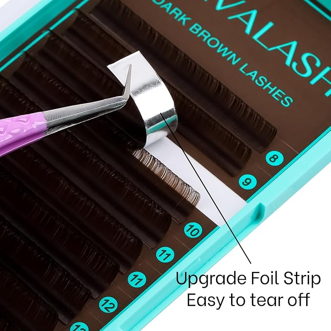 VAVALASH Colored Lash Extensions Dark Brown Eyelash Extensions 0.03 0.05 0.07 0.1 0.15 Volume Lash Extension 8-15mm Mixed Lashes B Curl Premium color Lashes Extension(Dark Brown-0.1-B-8-15mm)