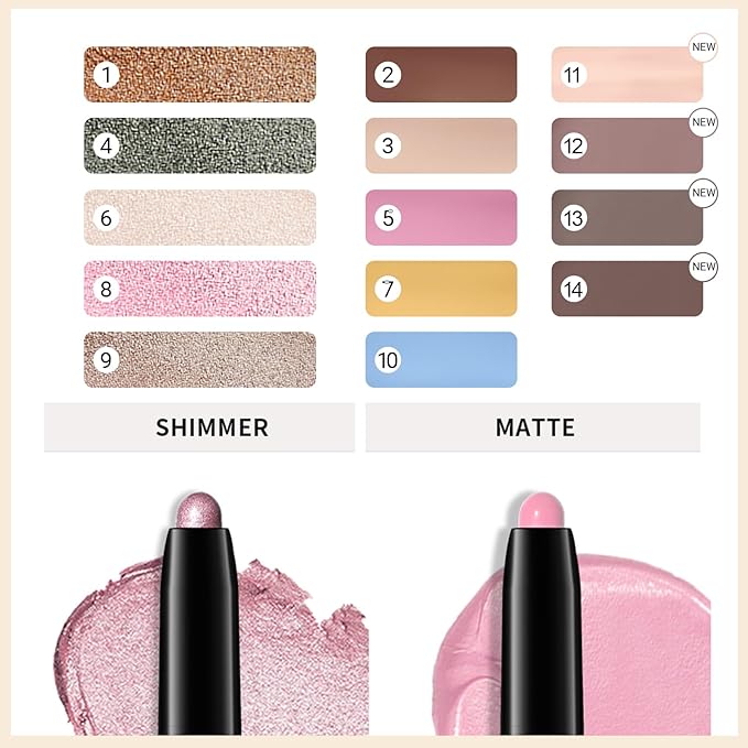 Erinde Waterproof Cream Eyeshadow Stick, Mustard Yellow Matte Eye Shadow Sticks, Cream to Powder Eyeshadow Crayon, Buildable & Blendable Long-Lasting Eye Shadow Stick, Vegan & Cruelty-Free, 07