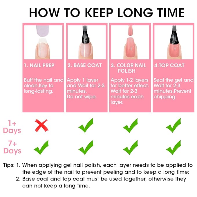 GELLEN 4‑in‑1 Clear Nail Polish Base Coat Sheer Tinted Red, Ridge Filler, Nail Strengthener & Concealer, Calcium Formula Strengthen Nails, Natural Color Enhance Natural Look, HEMA Free, Anti Yellow