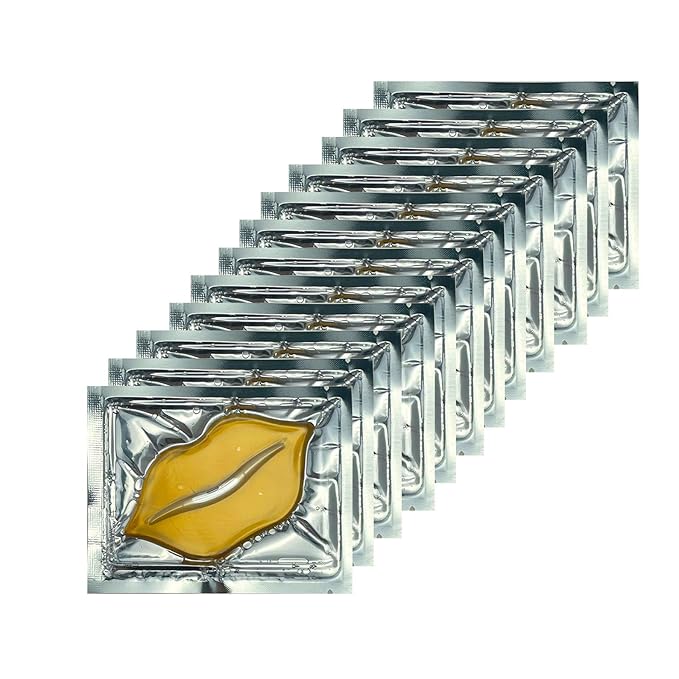 30PCS Collagen Lip Masks,Crystal Moisturizing Gel Sheet Lip Patches for Mouth Care & Anti-Chapped, Smoothing Lines, Plumping Your Lips Attractive, Gold