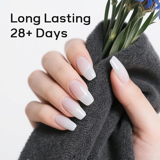 JODSONE 10ml Classic White Gel Nail Polish LED Gel Polish Milky white Nail Color Professional Finish Easy to Apply Low Odor Need U V Lamp Curing