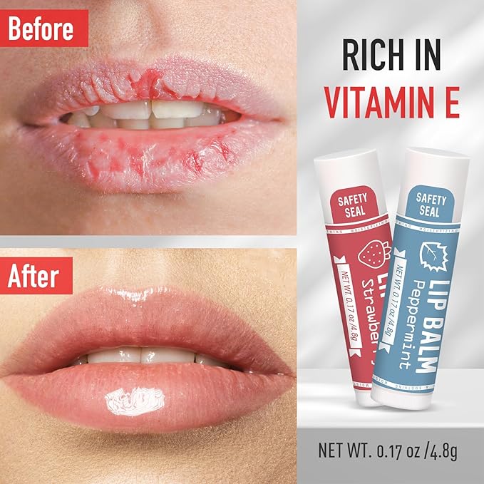 AZEN 30 Pack Lip Balm, Natural Lip Balm Bulk, Lip Care Product, Moisturizing Lip Balms for dry cracked lips - 10 Flavors
