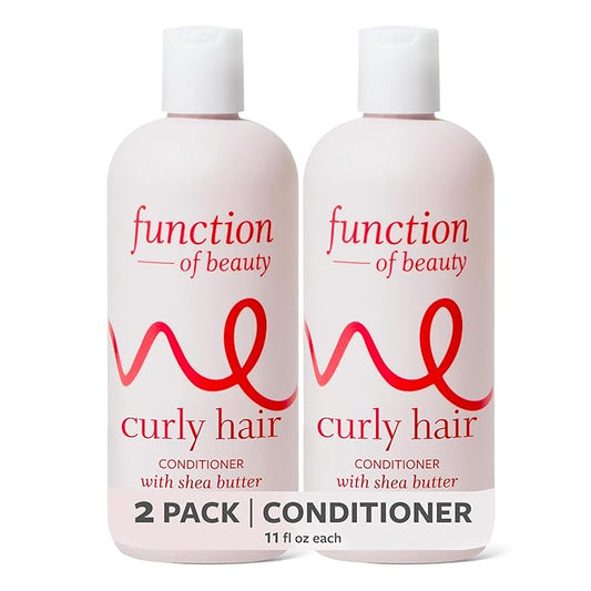 Function of Beauty Curly Hair Conditioner, 2-Pack - Sulfate-Free Conditioner for Natural Curls & Bounce - Curl Defining, Hydrating & Moisturizing - Dry & Dull Hair Care Products