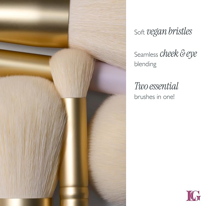 LAURA GELLER NEW YORK Cosmetic Professional Makeup Brushes - Cruelty-Free - 21 Dual-Ended Cheek + Eyeshadow Brush