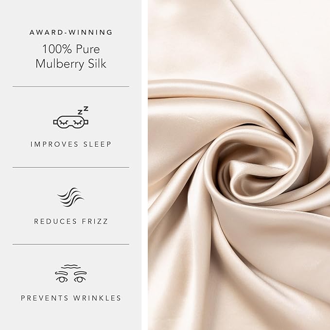 Fishers Finery 25mm 100% Pure Mulberry Silk Pillowcase Set (Taupe Standard 2 Pack)