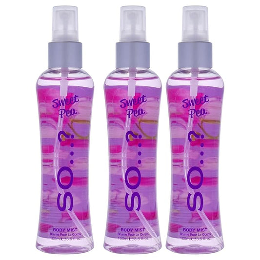 Sweet Pea Body Mist by So…? for Women - 3.5 oz Body Mist - Pack of 3