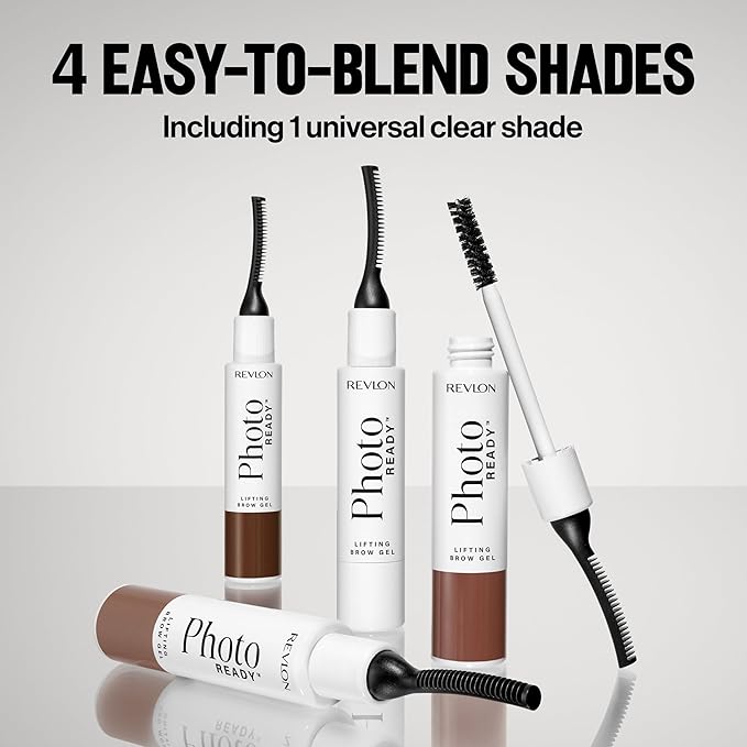 Revlon PhotoReady Lifting Brow Gel, Tinted Eyebrow Lamination with Spoolie Brush, Conditions, Shapes & Defines, 801 Clear, 0.23 fl oz