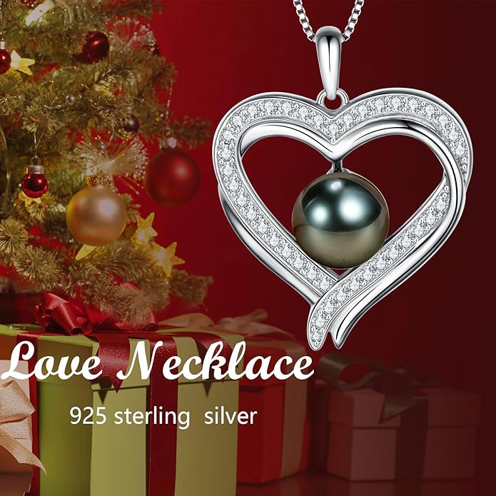 NONNYL Mothers Day Gifts for Mom, Wife, Women - Tahitian Black Pearl Necklaces, Fine Jewelry for Anniversary, Birthday, Valentine's Day