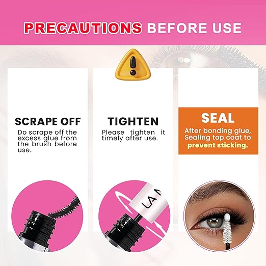 LA MAESII Lash Cluster Glue, Lash Bond and Seal for Eyelash Clusters, 10ml Bond and Seal, Waterproof, 2-in-1 Home Use, Strong Hold for 72H