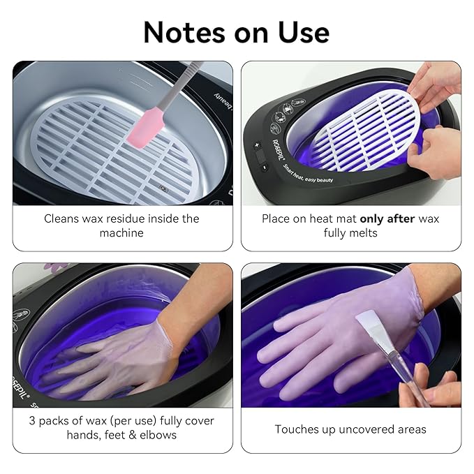 Rosepil Intelligent Paraffin Wax Machine for Hands and Feet, Pro Wax Warmer, Full-Automatic, 6 Pcs Wax Included, Spa-Grade Bath for Home and Salon