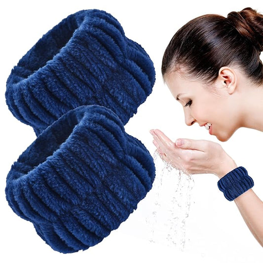 2pcs Wrist Bands for Washing Face Wash Wristbands Wrist Towels Arm Bands for Skincare Makeup Wrist Cuffs Spa Wrist Scrunchies