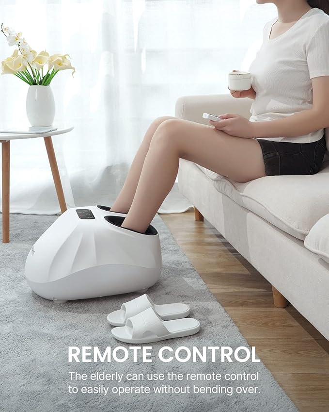 RENPHO Foot Massager Machine with Heat [2026 Upgraded], Shiatsu Foot Massager for Plantar Fasciitis, Cordless Control, FSA Eligible HSA Store Eligible, Up to Size 14, WH
