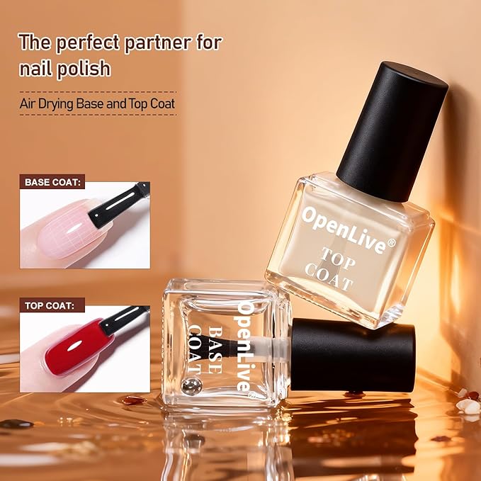 OpenLive 12Pcs Rose Nail Polish Set with Base and Top Coat Burgundy Dark Wine Cherry Red Hot Pink Fingernail Polish Kit Air Quick Dry Regular Finger Nail Polish Pack for Women Gift Holiday