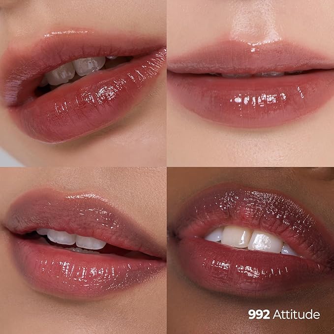 Laka Popping Balloon Lip Stain, 4.5g/0.15oz, Glossy Plumping Lip Tint, Moisturizing, Non-Sticky Texture for All-Day Hydration, Vegan, K-Beauty (#992 Attitude)