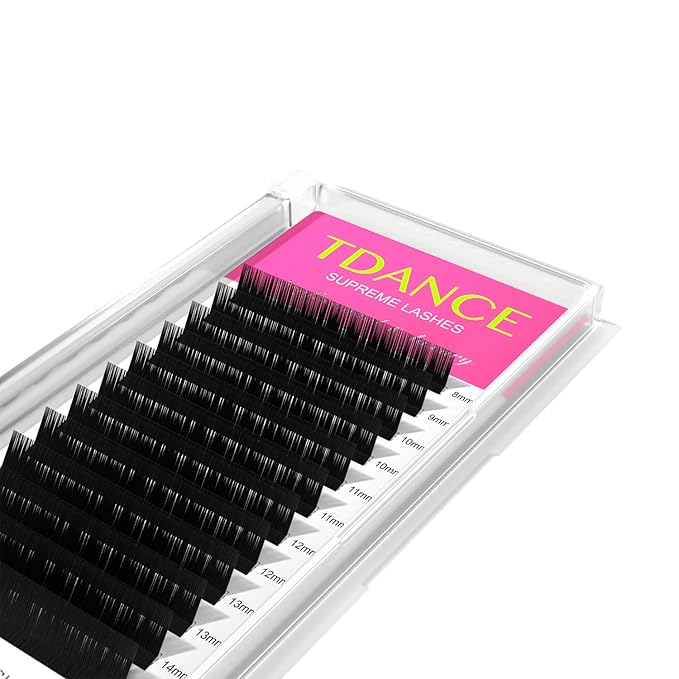 TDANCE Lash Extension Matte Black Eyelash Extension C CC D DD J B L Curl Volume & Classic Lash Extensions 0.03-0.18mm Thickness Professional Salon Use(0.03-L,8-15 mm)