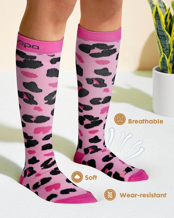 Lalapapa Cute Compression Socks for Women - 3 Pairs 20-30 mmHg Graduated Support Lightweight for Daily Wear Travel Nurse