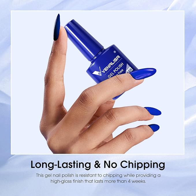 VENALISA Royal Blue Gel Nail Polish - Soak Off UV Gel for DIY Home Manicure - Salon Nail Art for Girls and Women